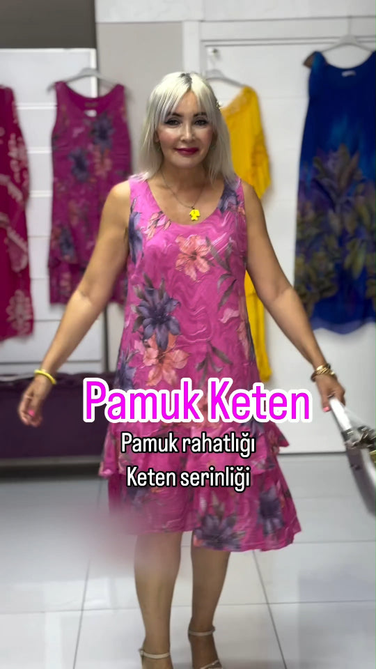 👗🌷【S-5XL】Елегантна рокля без ръкави с щампа 30% отстъпка