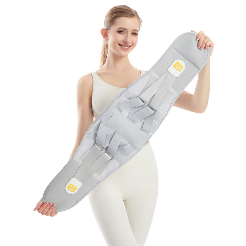 НОВ Дишащ лумбален колан|Твърда стоманена опора|Облекчава лумбалното налягане|Топлинен и отслабващ ефект върху корема