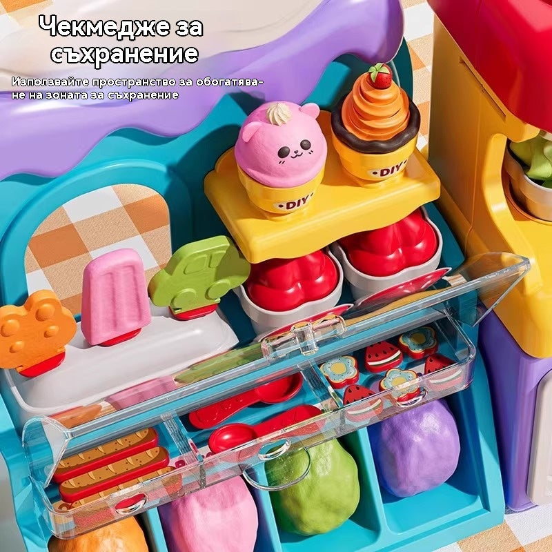 Направи си сам глинен хамбургер, супер лека глинена играчка, машина за сладолед