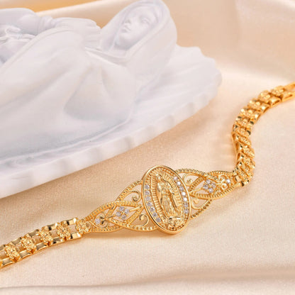 [Молитвена гривна] Кубообразна кристална емблема на Дева Мария, нежно бижу с верижка за жени, подходящо за ежедневно носене и като подарък.