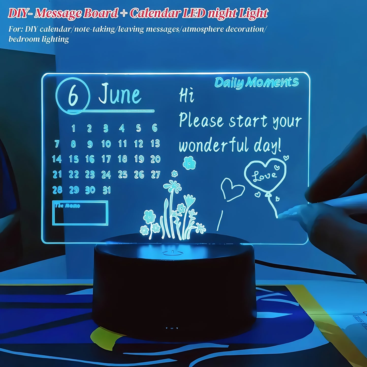 Акрилен прозрачен календар + бележник/бележка