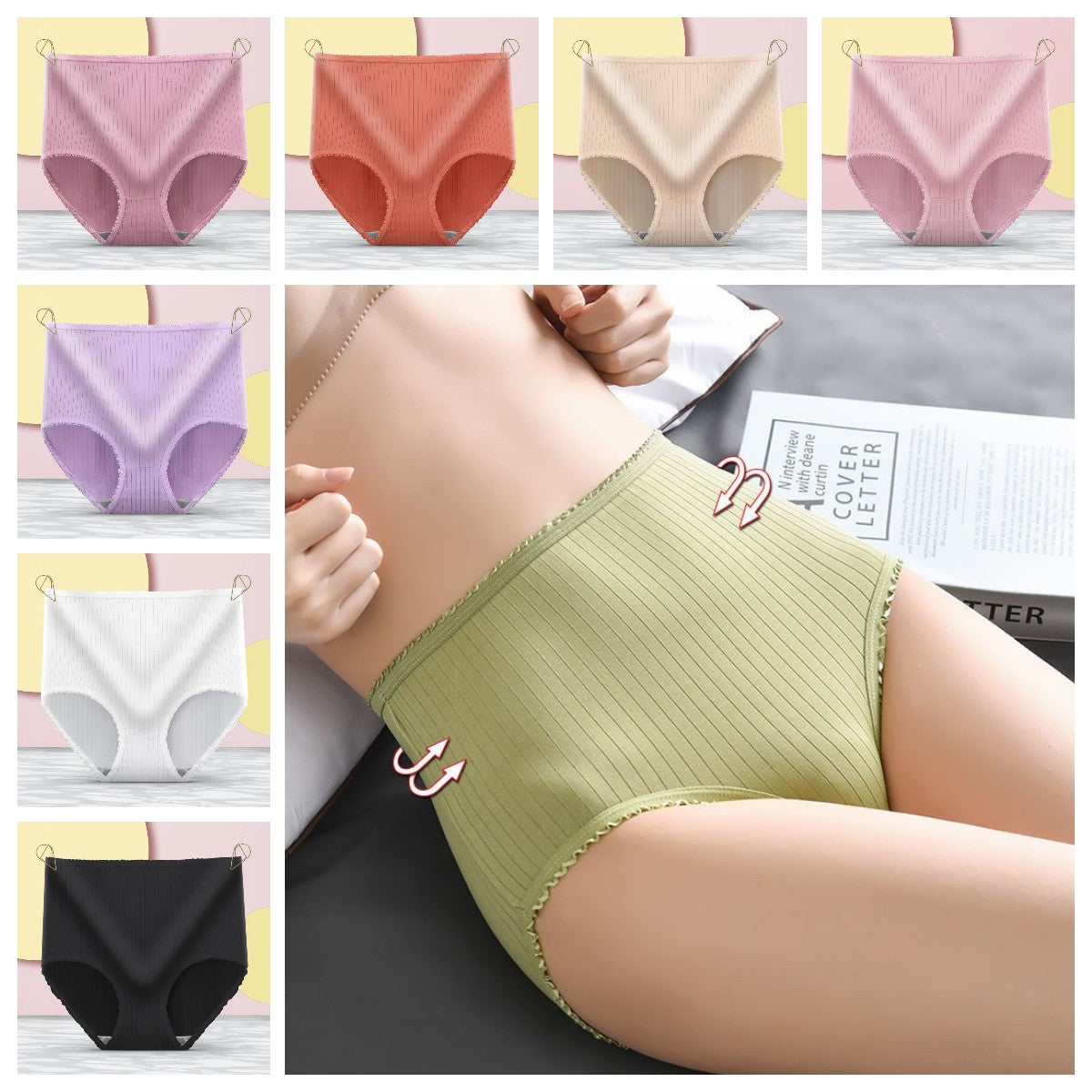 Damska wodoodporna, antybakteryjna bielizna z wysokim stanem