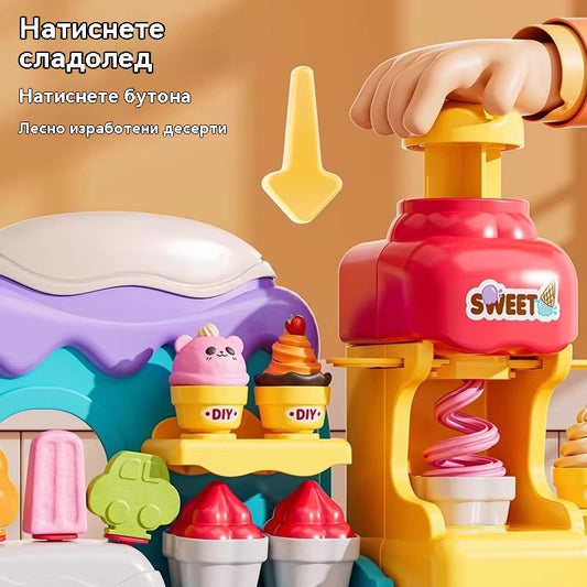Направи си сам глинен хамбургер, супер лека глинена играчка, машина за сладолед