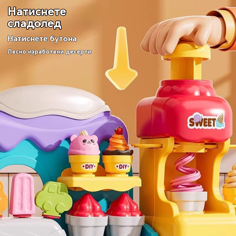 Направи си сам глинен хамбургер, супер лека глинена играчка, машина за сладолед