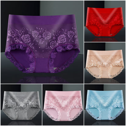 🔥📣【Купете 3, вземете 3 безплатно】Дамски памучни дантелени бикини с големи размери