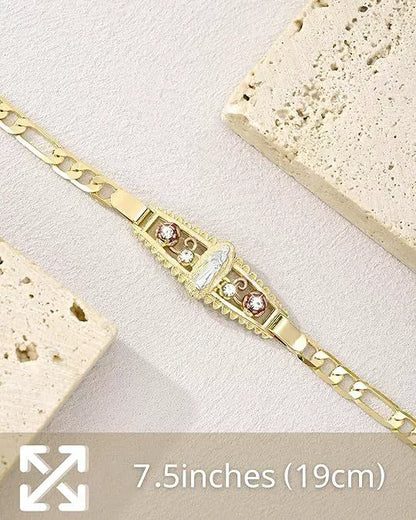 [Молитвена гривна] Кубообразна кристална емблема на Дева Мария, нежно бижу с верижка за жени, подходящо за ежедневно носене и като подарък.