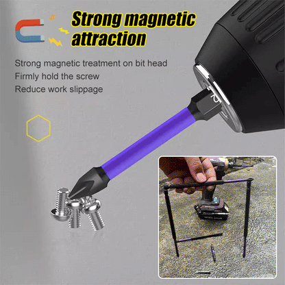 ⚒⚒【Комплект от 6 - Включва основа/25+50+65+70+90+150 мм】Подобрена висока твърдост и силен магнитен бит