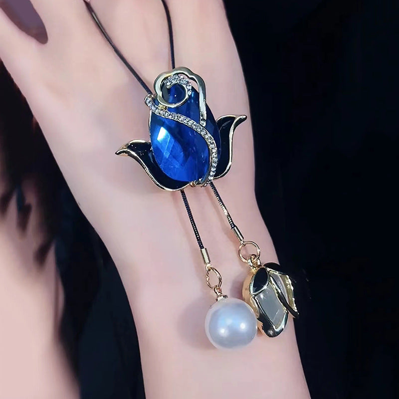 [3 цвята за избор] дълго темпераментно колие от опал и лале