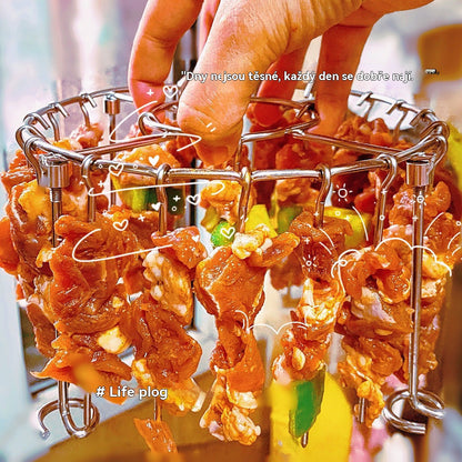 💥🍢🍖🍗 Скара от неръждаема стомана 304 с 24 шишчета за конвекционна фурна