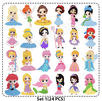 5D изкуствени диаманти за рисуване на стикери【Набор от 24】