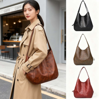 💖👜💖Нова чанта за през рамо с голям капацитет, изработена от мека кожа - многофункционална, модна дамска чанта