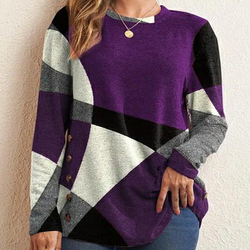 Нова дамска тениска с дълъг ръкав с щампа