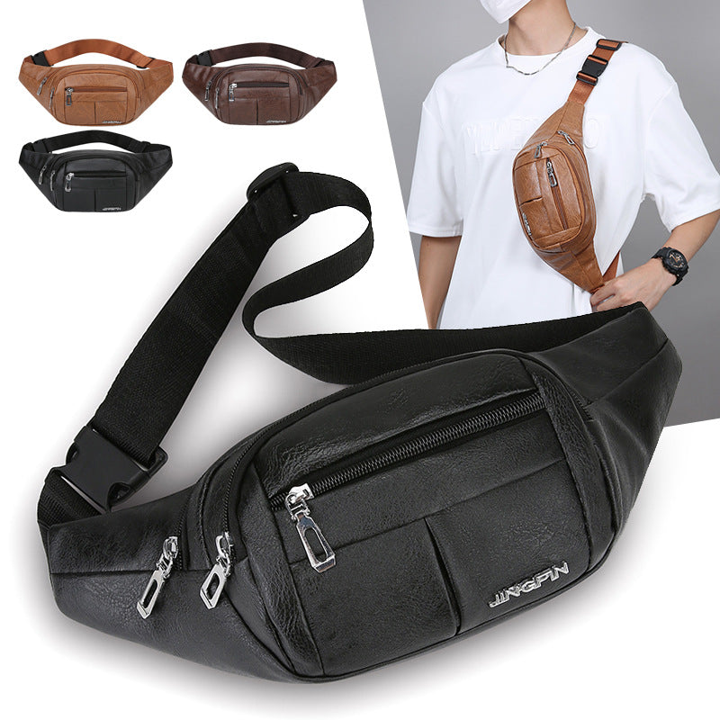 🖤🖤🖤Мъжка чанта за кръста от PU кожа, многофункционална, устойчива на износване, водоустойчива чанта за рамо, мъжка чанта за бизнес пътуване, ежедневна чанта, чанта за гърди с голям капацитет