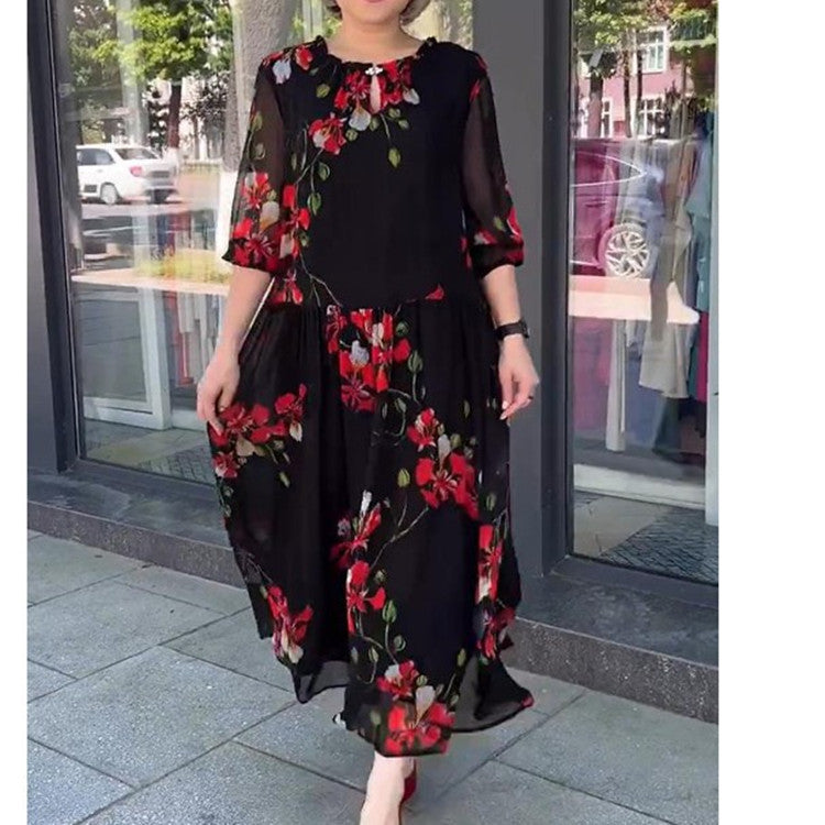 🥰💃【S-5XL】Лятна нова елегантна рокля с ретро принт за 2025 г.