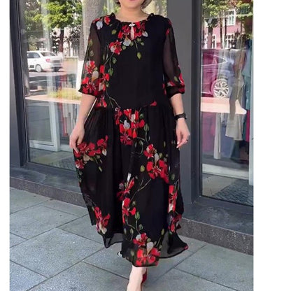 🥰💃【S-5XL】Лятна нова елегантна рокля с ретро принт за 2025 г.