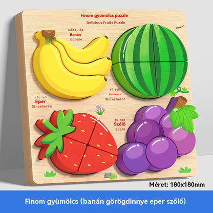 👧🏻🧩 Дървени 3D пъзели Монтесори за образование в ранна детска възраст