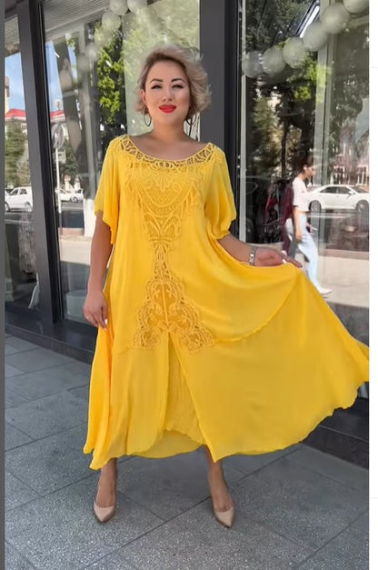 👗💃【S-5XL】2025 Нова широка дамска рокля с голям размер