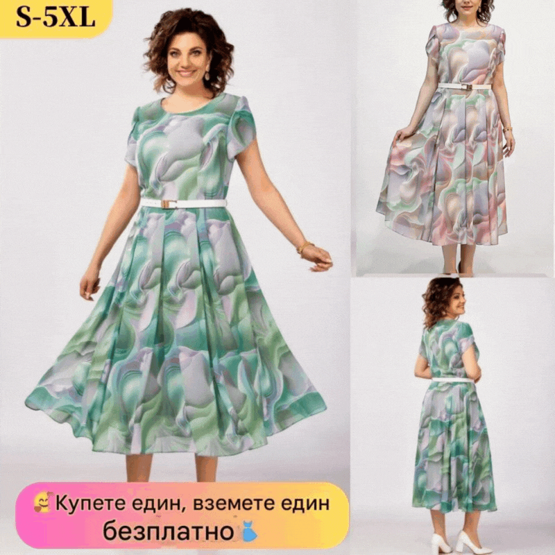 🔥🥰【S-5XL】Нова и елегантна висококачествена шифонена рокля