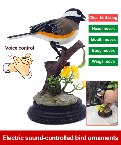 🦜🐦🐦【Скорошни горещи продажби】Креативни, сладки, гласово контролирани орнаменти с птици за декорация на настолния компютър.