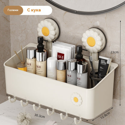 Стойка за съхранение на вендузи за баня без перфоратор