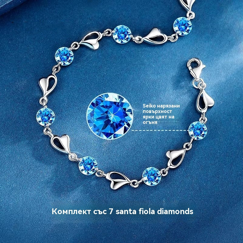 ✨✨Комплект гривна + колие „Сърцето на океана“ от сребро 925