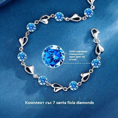 ✨✨Комплект гривна + колие „Сърцето на океана“ от сребро 925