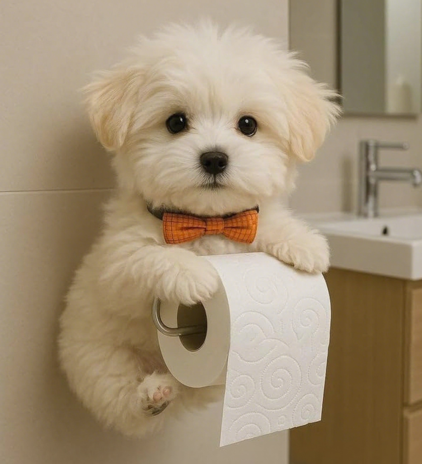 🐕🐕【Купете едно, вземете второ безплатно】Сладък държач за тоалетна хартия с тема кученце