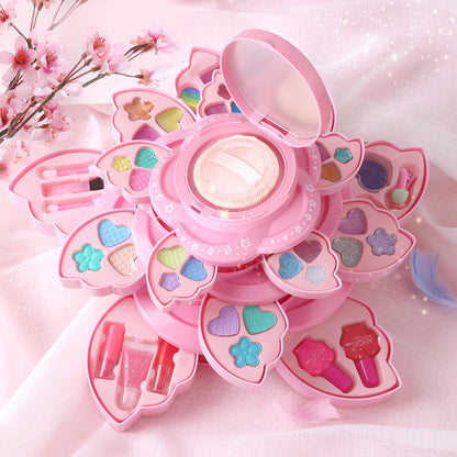 👸💄🎁Детски въртящ се комплект козметика, аксесоари за грим - коледен подарък