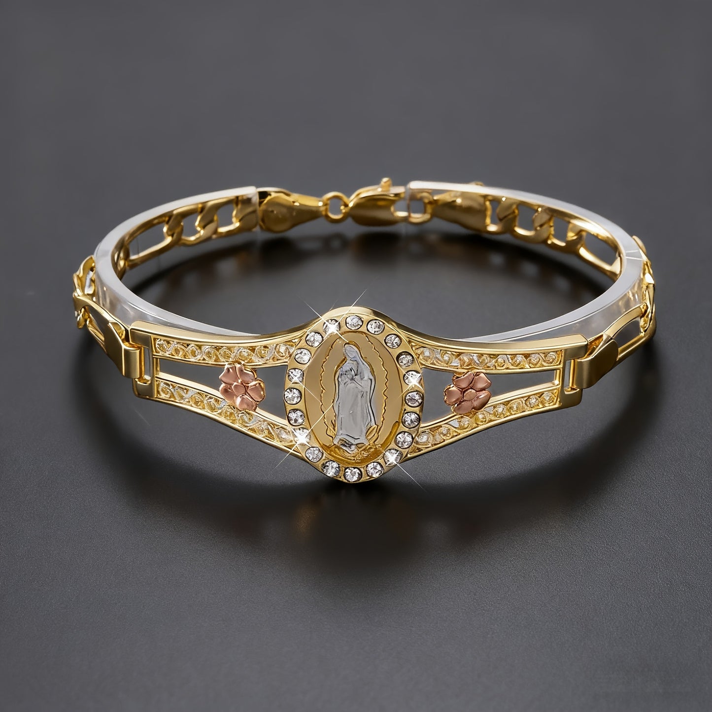 [Молитвена гривна] Кубообразна кристална емблема на Дева Мария, нежно бижу с верижка за жени, подходящо за ежедневно носене и като подарък.