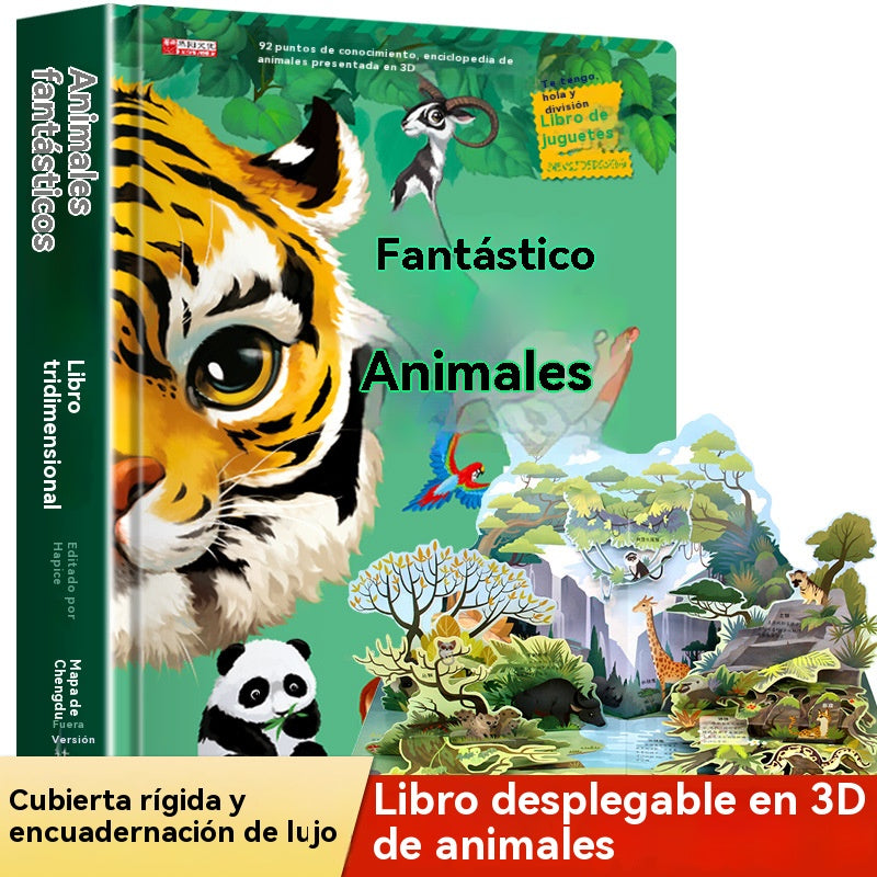 🦖🔥🔥Рев! Рев! Книга с динозаври. 3D въртяща се книга. Забавна енциклопедия за динозаври.