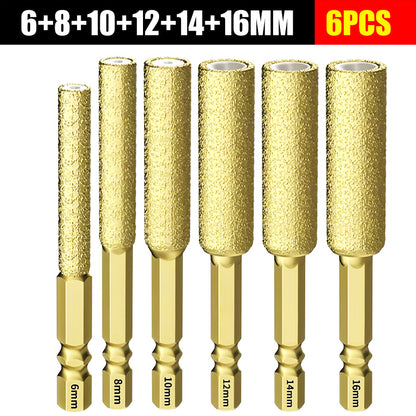 🧰🛠️【6 бр.】2025 нов инструмент за пробиване и облицоване на плочки, пробиване, шлайфане и рязане на плочки/мрамор/под, предназначен за ръчни бормашини.