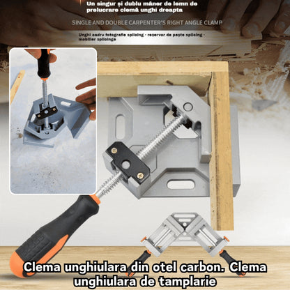 ⚒️Едноръкохваткова 90-градусова PP плюс въглеродна стомана, правоъгълна скоба за дървообработване