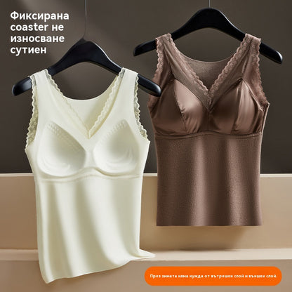 🥰🔥【купи продукт, вземи друг безплатно】Термо потник с вградени подплънки за сутиен, безшевен и с прилепнала кройка