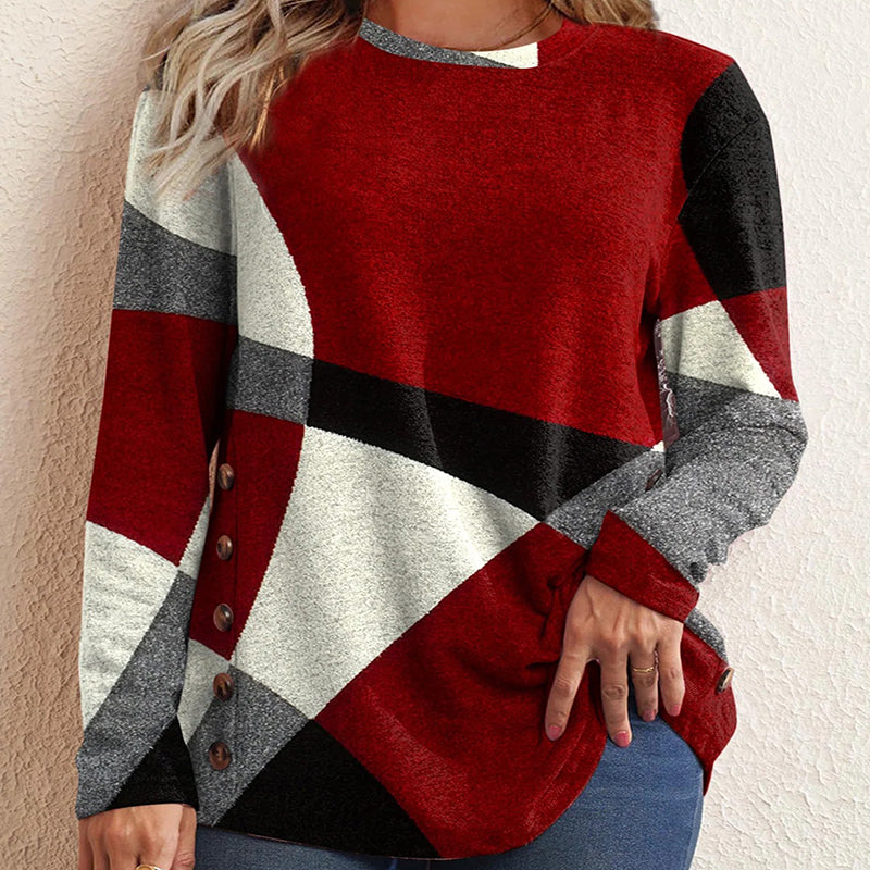 Нова дамска тениска с дълъг ръкав с щампа