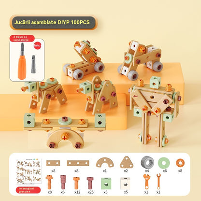 【100 PCS】Прости строителни блокове Играчки Форма на кутия за инструменти Електрически бормашини Играчка Образователна