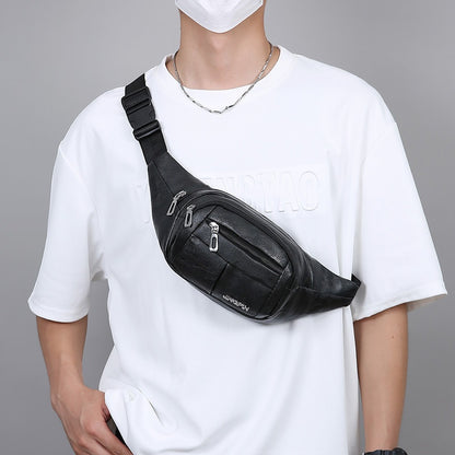 🖤🖤🖤Мъжка чанта за кръста от PU кожа, многофункционална, устойчива на износване, водоустойчива чанта за рамо, мъжка чанта за бизнес пътуване, ежедневна чанта, чанта за гърди с голям капацитет