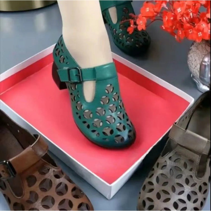 👡💖【30%OFF】【35-41】2024 нови дамски кухи ортопедични сандали от естествена кожа