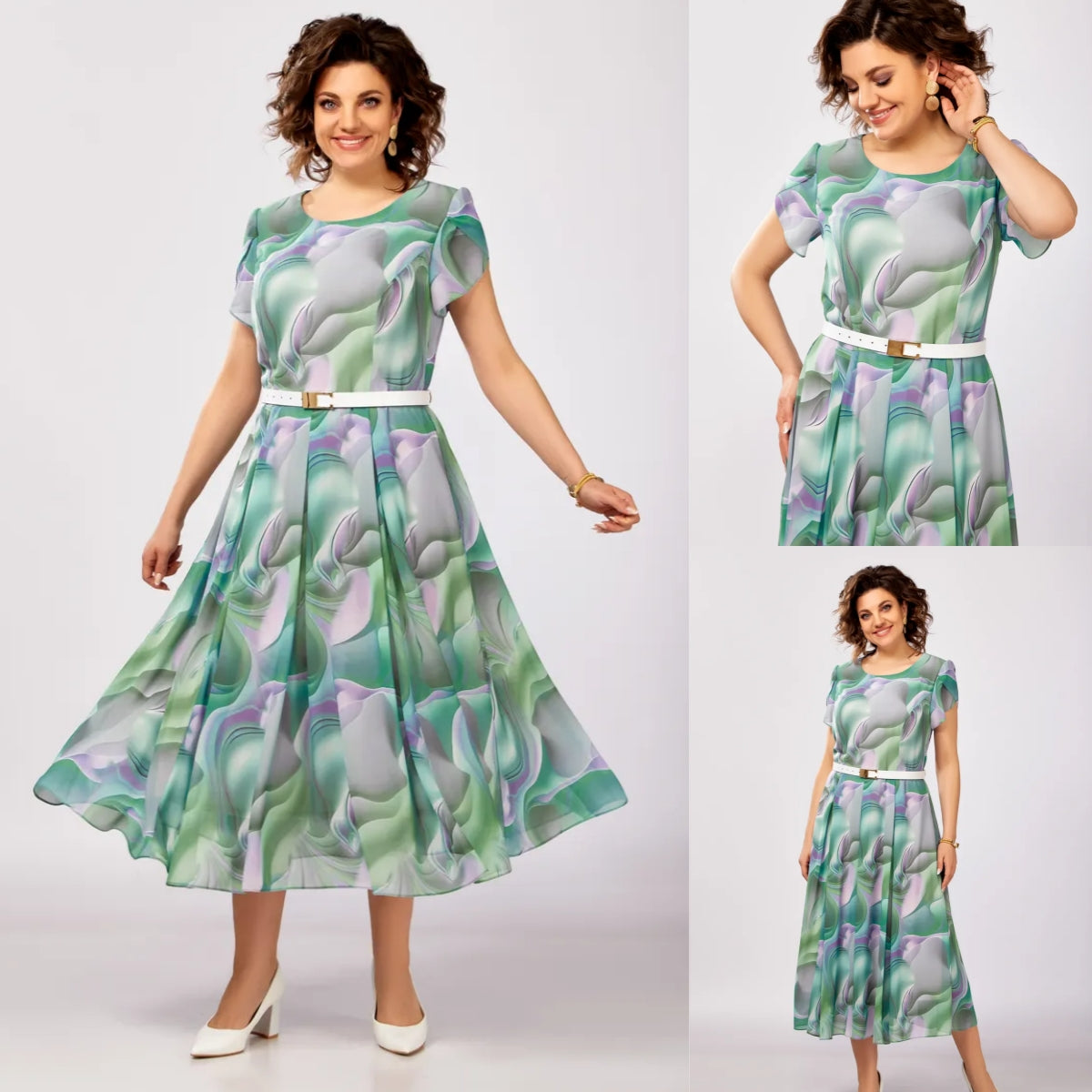 🔥🥰【Купете 1, вземете 1 безплатно】【S-5XL】Нова и елегантна висококачествена шифонена рокля