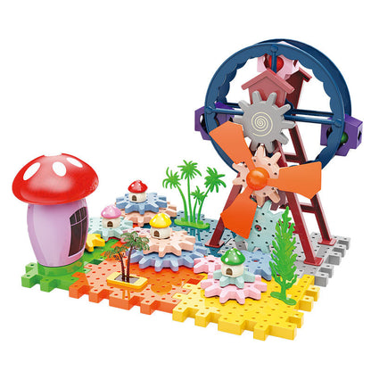 👼🍄🦖🧩Детска играчка-пъзел "Парк с динозаври" - екипировка [електрическа + звукова и светлинна]