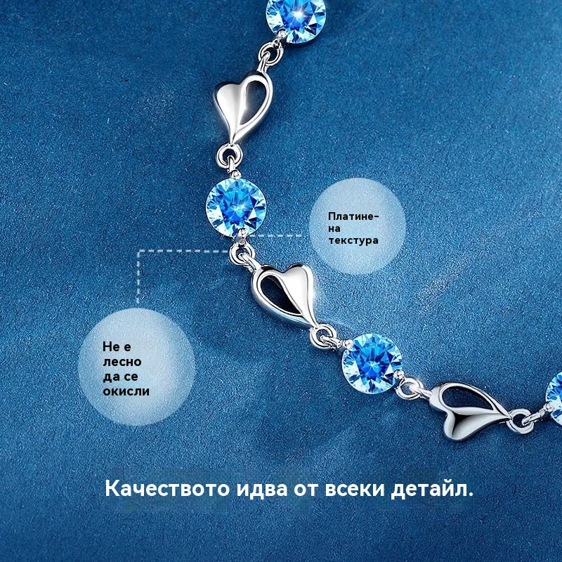 ✨✨Комплект гривна + колие „Сърцето на океана“ от сребро 925