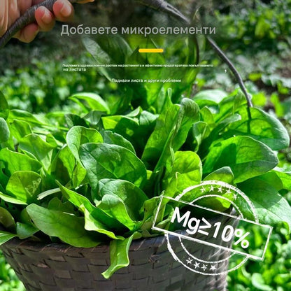 Водоразтворим листен тор с хлорофил за цветя, овощни дървета и зеленчуци. Насърчава растежа на корените и разсада и увеличава производството. Водоразтворим селскостопански тор.