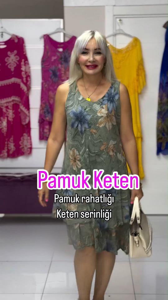 👗🌷【S-5XL】Елегантна рокля без ръкави с щампа 30% отстъпка